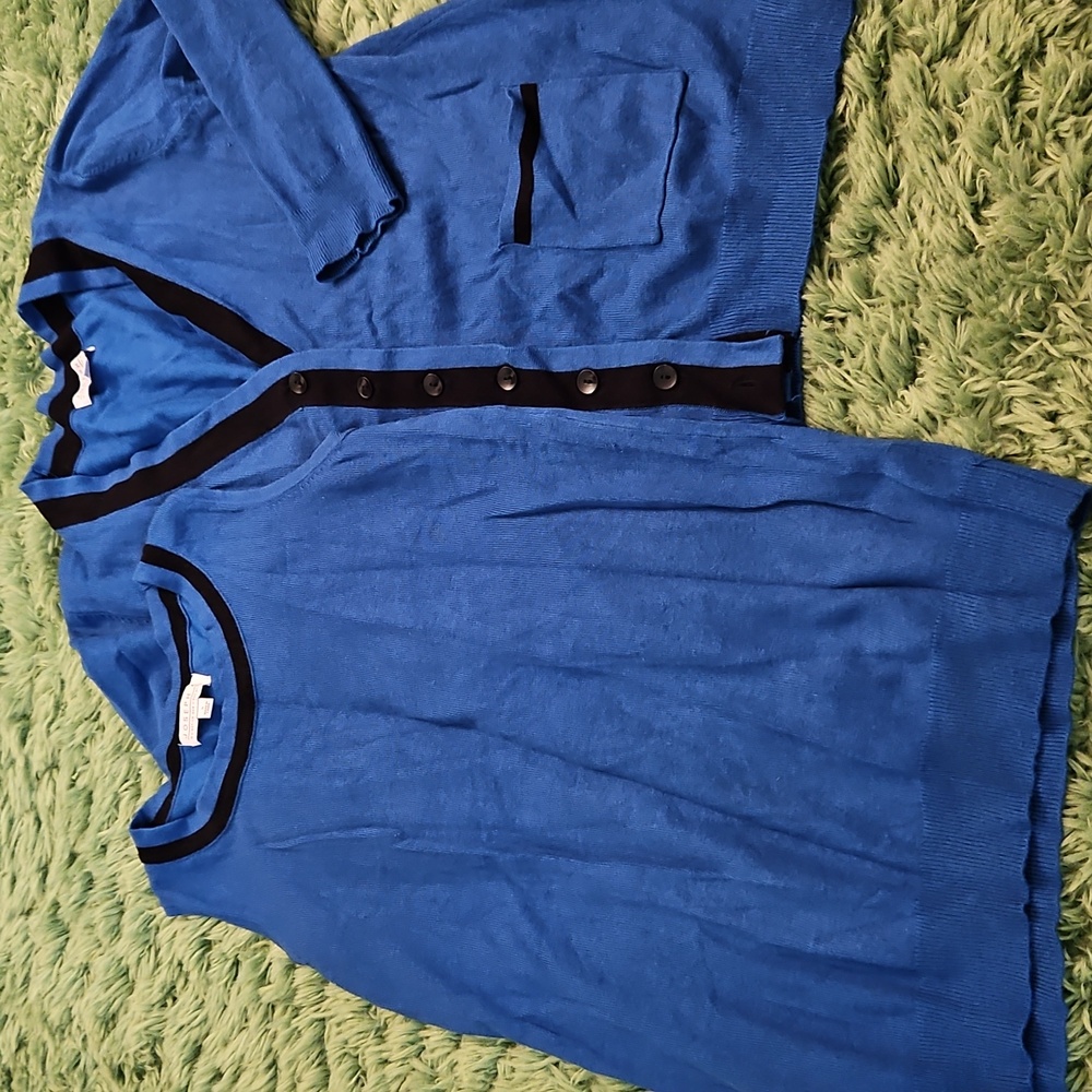 Joseph A Blue Cardigan and Tank Knitwear Set